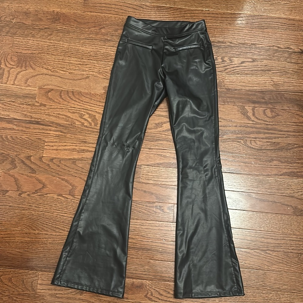 Zara girls faux leather flare leggings